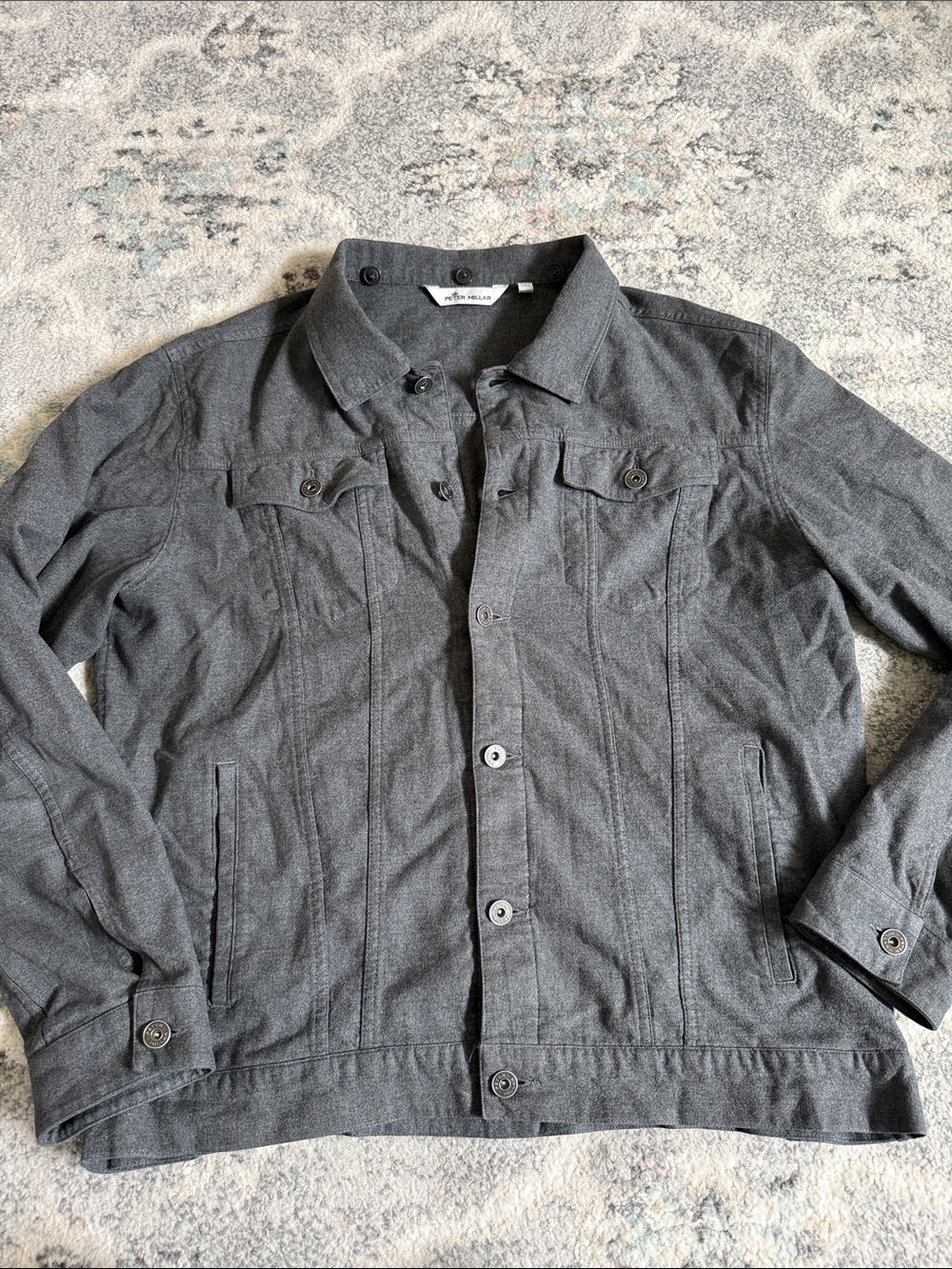Men’s Peter Millar Mountainside Flannel Shacket Size Large